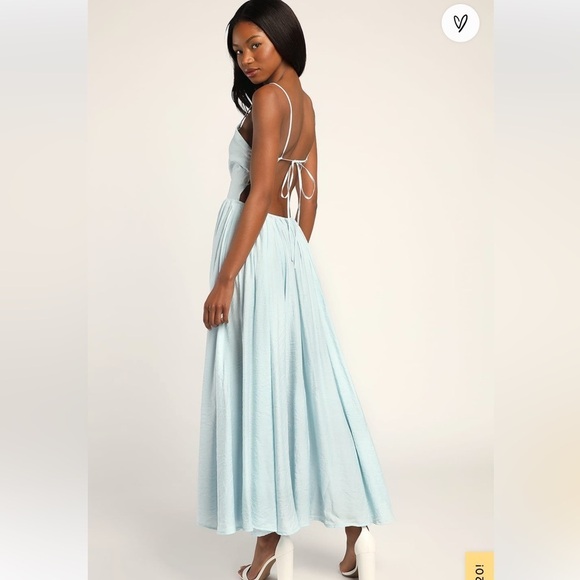 Lulus Runaway With Me Light Blue Sleeveless Lace-Up Maxi Dress - Picture 2 of 12